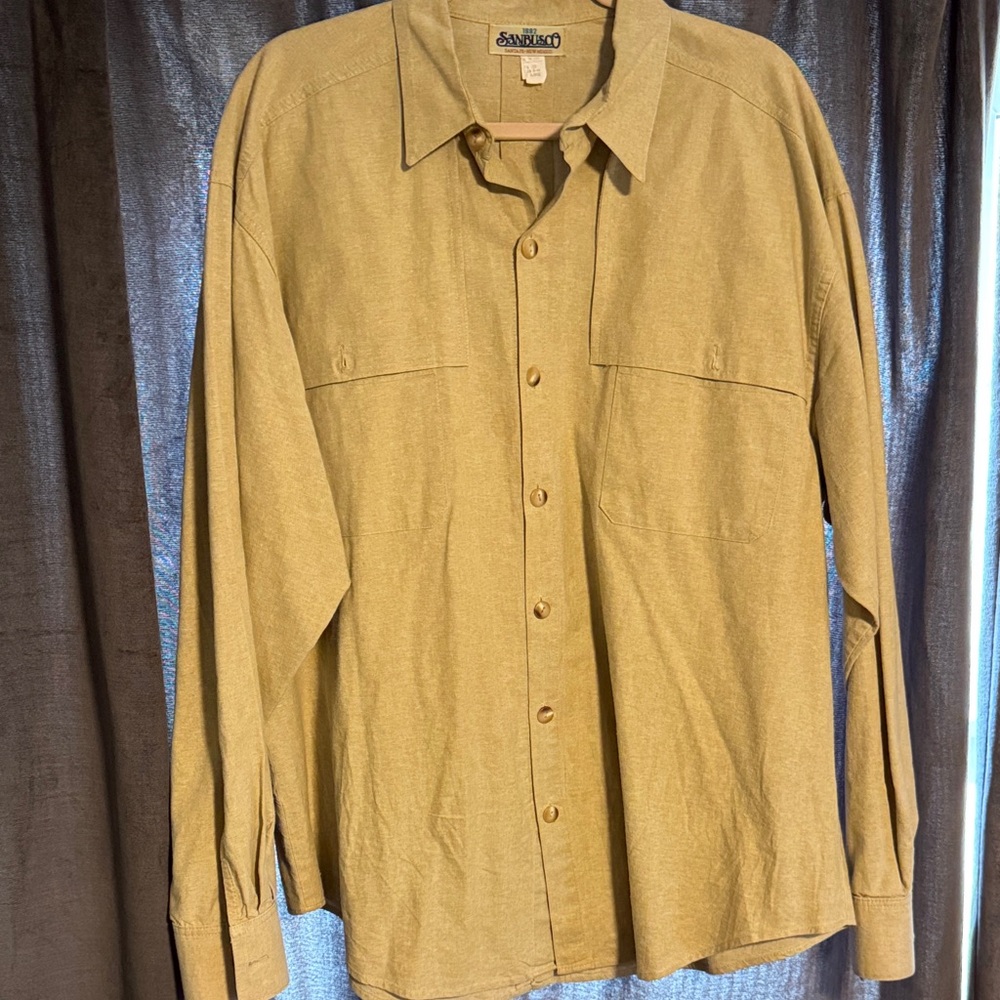 Vintage Sanbusco Linen Fishing Button-Up Shirt - Santa Fe NM